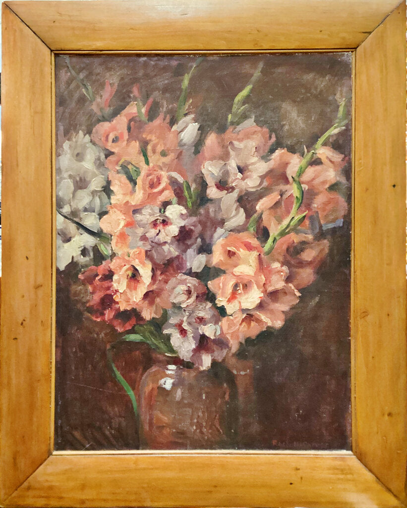Rachel Carver. Gladiolas. Oil on Board.