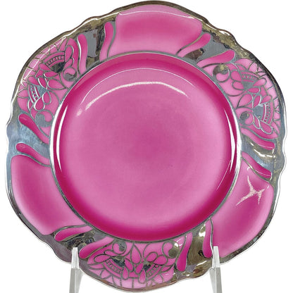 36 Piece Rosenthal Pink & Platinum Dessert Plates, Tea Cups & Saucers