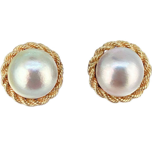 9Kt Gold & Pearl Post Earrings