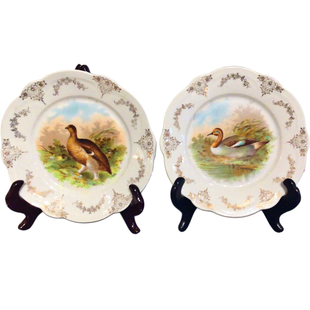 SET of 4 Bavarian Bird Plates.