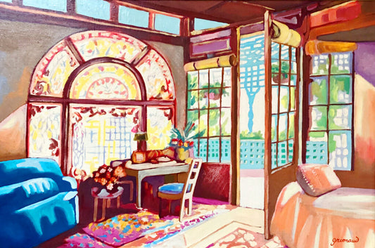Apartment w Terrace in Grimaud, France. Oil on Canvas.