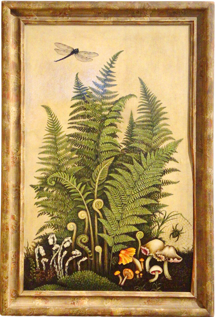R. Velvet. A Fern Study. Oil on Board.