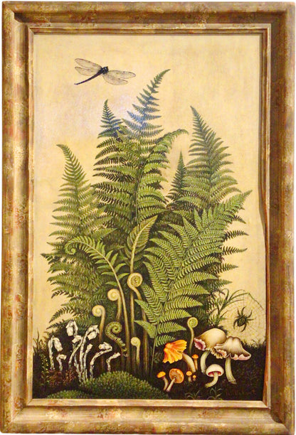 R. Velvet. A Fern Study. Oil on Board.
