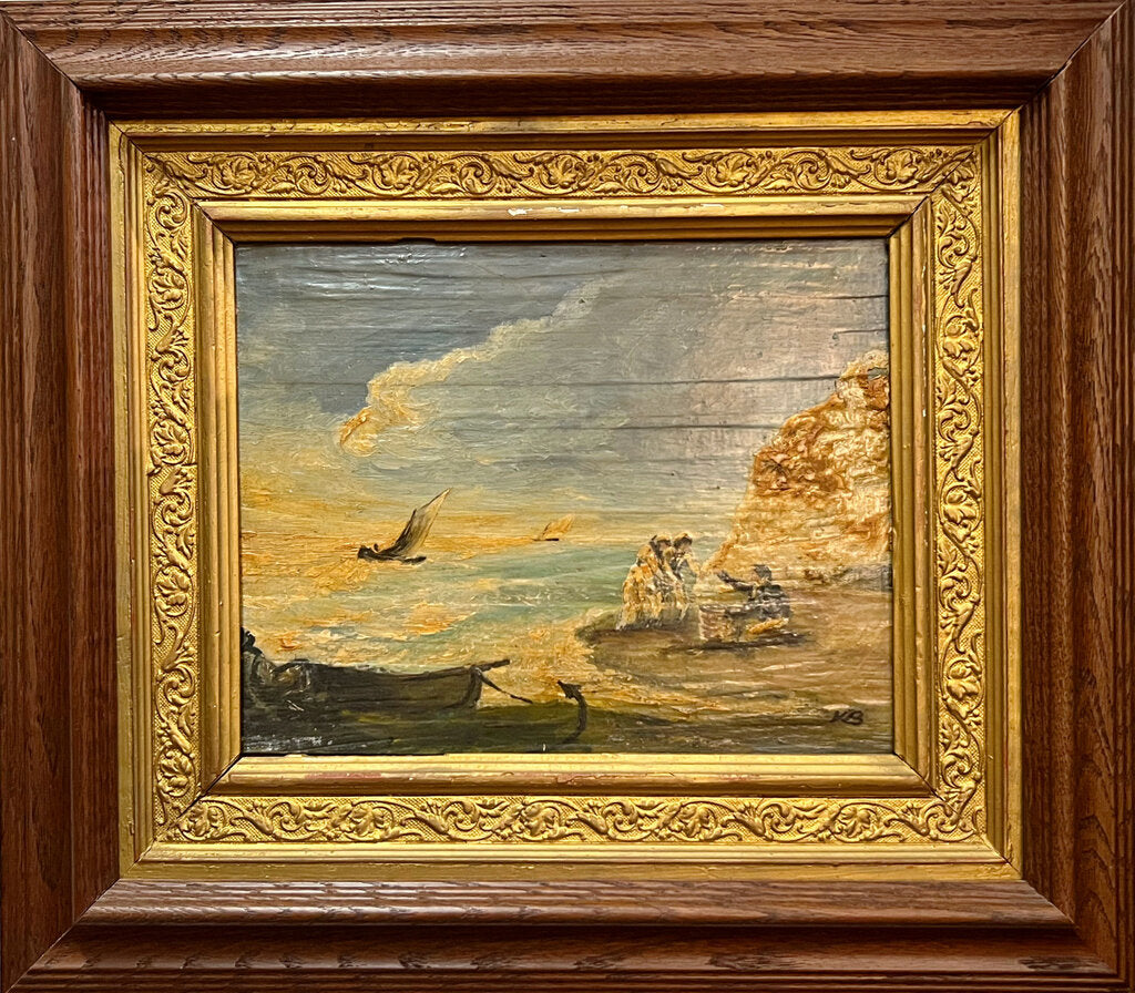 Costal Scene. Oil on Wood Board.