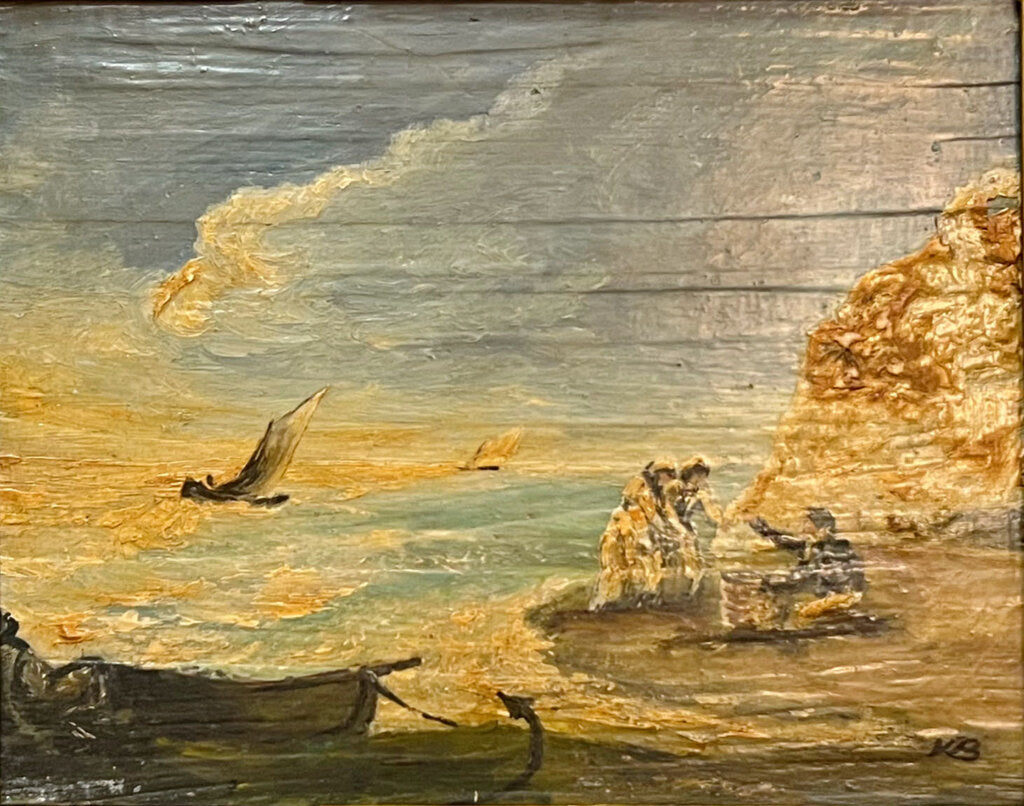 Costal Scene. Oil on Wood Board.