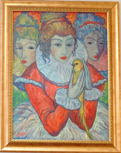 Victor Savchenko. Ladies with Bird. Oli on Canvas