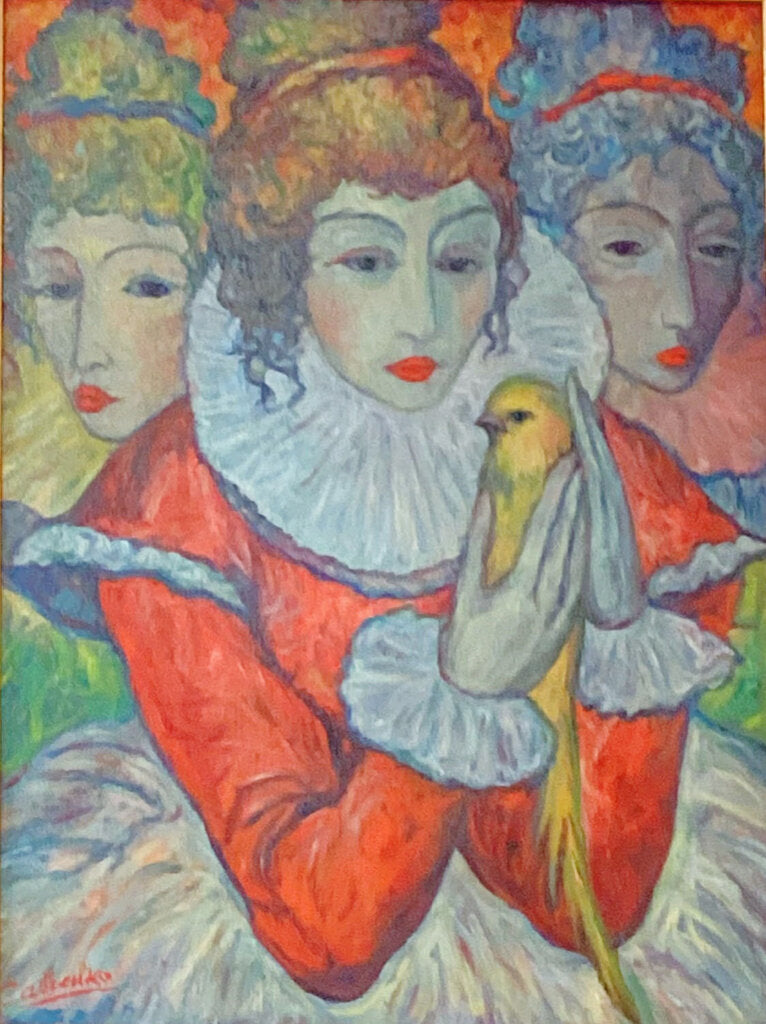 Victor Savchenko. Ladies with Bird. Oli on Canvas