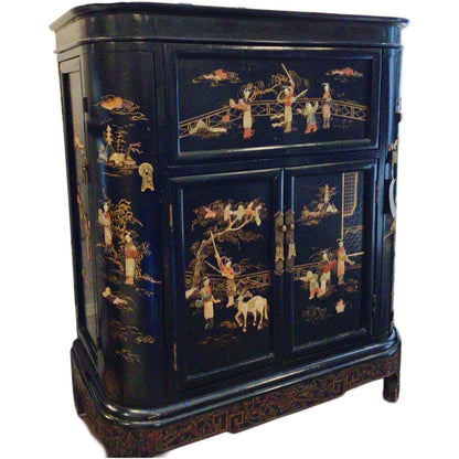Inlaid Stone Chinoiserie Bar