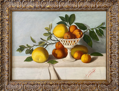 Javier Gurruchaga. Still Life with Oranges. Oil on Canvas. Spanish School. 1910