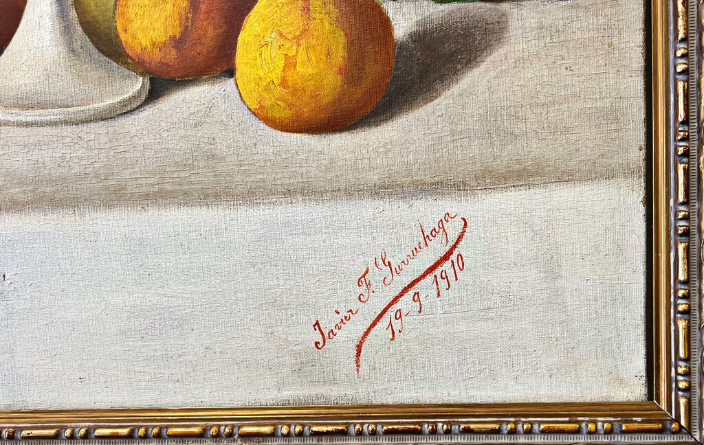 Javier Gurruchaga. Still Life with Oranges. Oil on Canvas. Spanish School. 1910