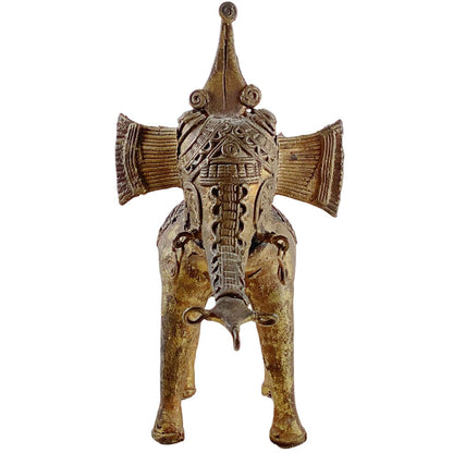 Antique Dhokra Brass Elephant Figurine