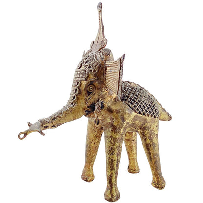Antique Dhokra Brass Elephant Figurine