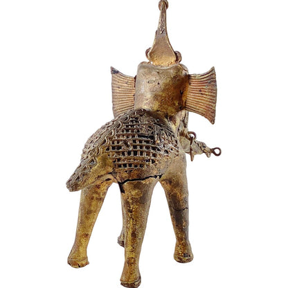 Antique Dhokra Brass Elephant Figurine