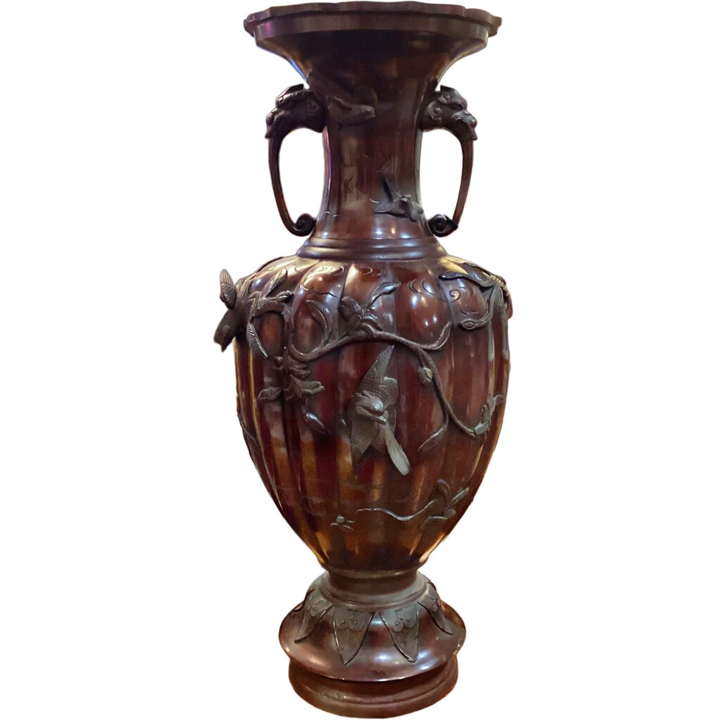 Antique Meiji Era Bronze Vase. C.1900