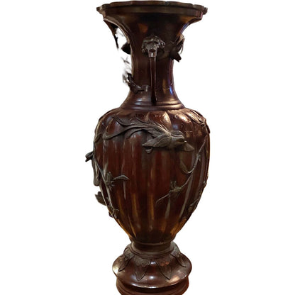 Antique Meiji Era Bronze Vase. C.1900
