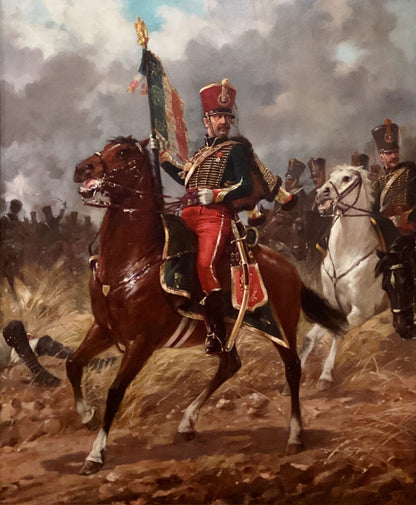Charles Louis Kratke. Leading the Charge. Oil on Canvas.