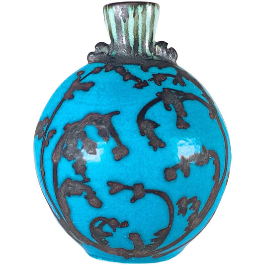 George Perlman. Blue & Yellow Vase. Porcelain.