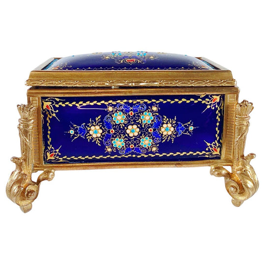 French Ormolu Mounted Porcelain Jewel Box. c.1900