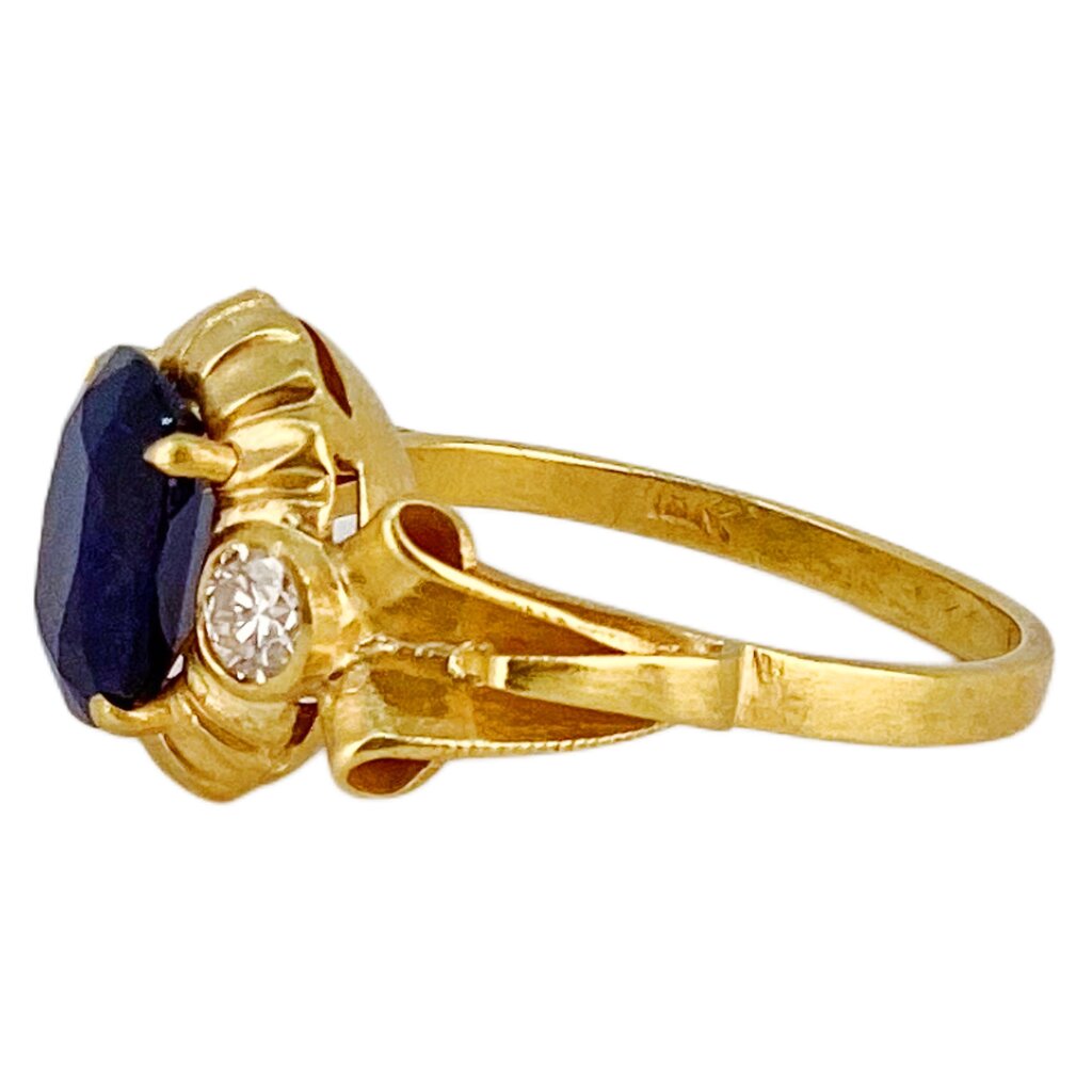 18kt Yellow Gold, Sapphire and Diamond Ring