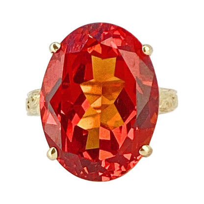 10kt White Gold and Orange Stone Ring