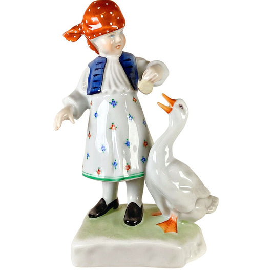 Herend Girl w Goose