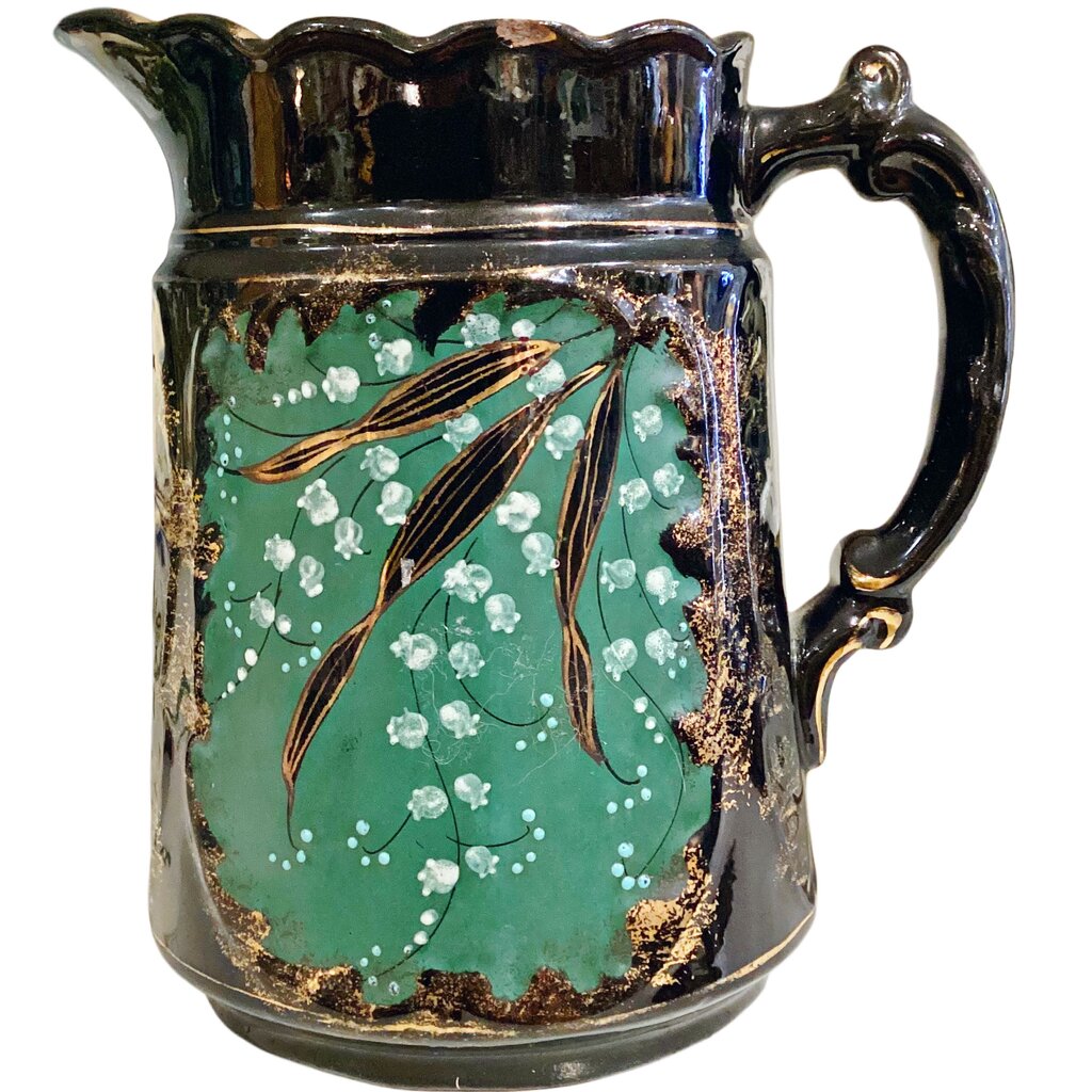 Victorian Black Jackfield Jug. British, 19thc.