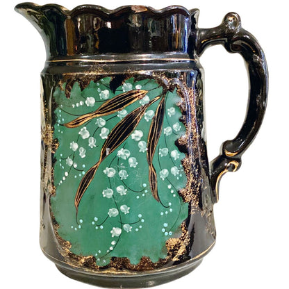Victorian Black Jackfield Jug. British, 19thc.