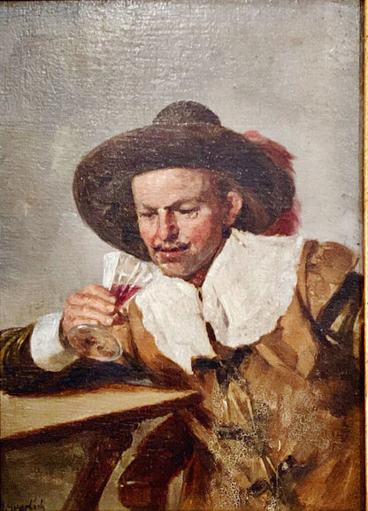 Heinrich Sperling. The Last Sip. Oil on Wood.