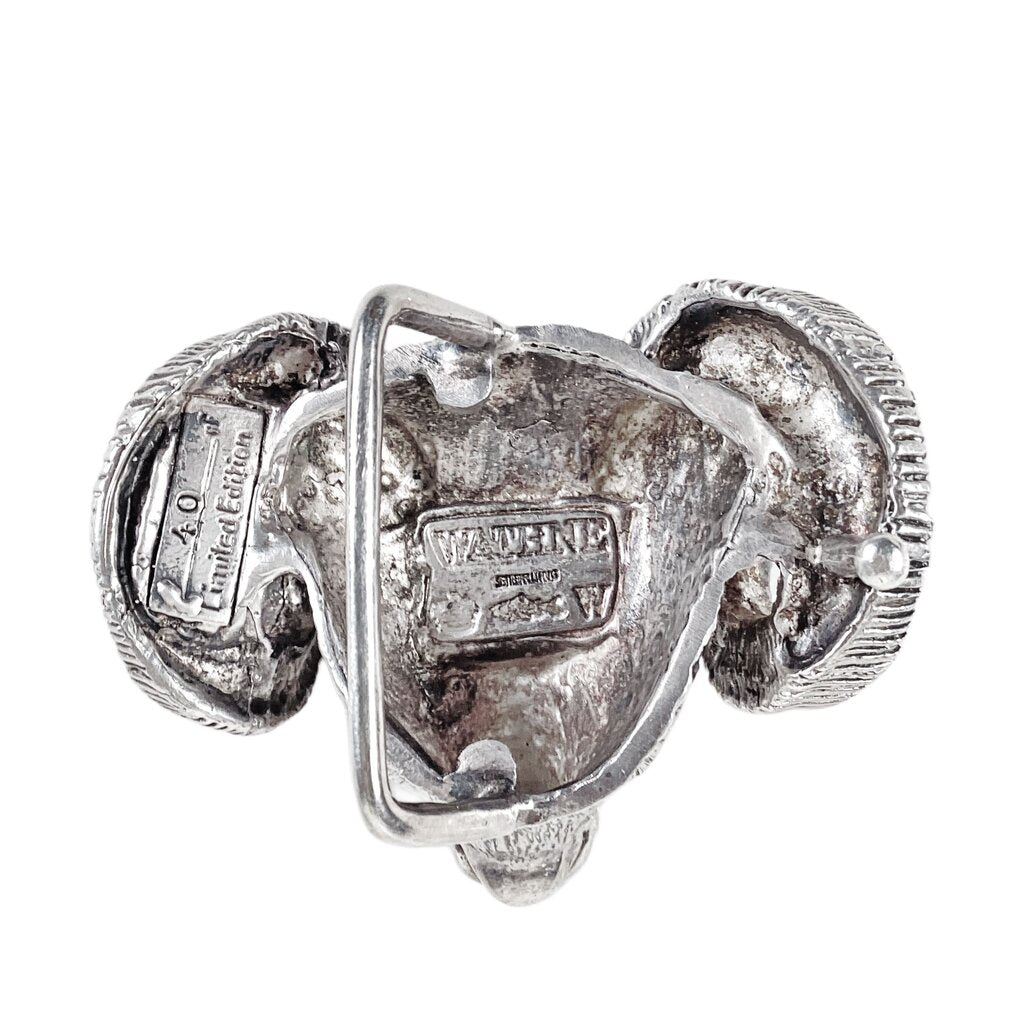 Wathne Sterling Ram Buckle w/crocodile Belt..