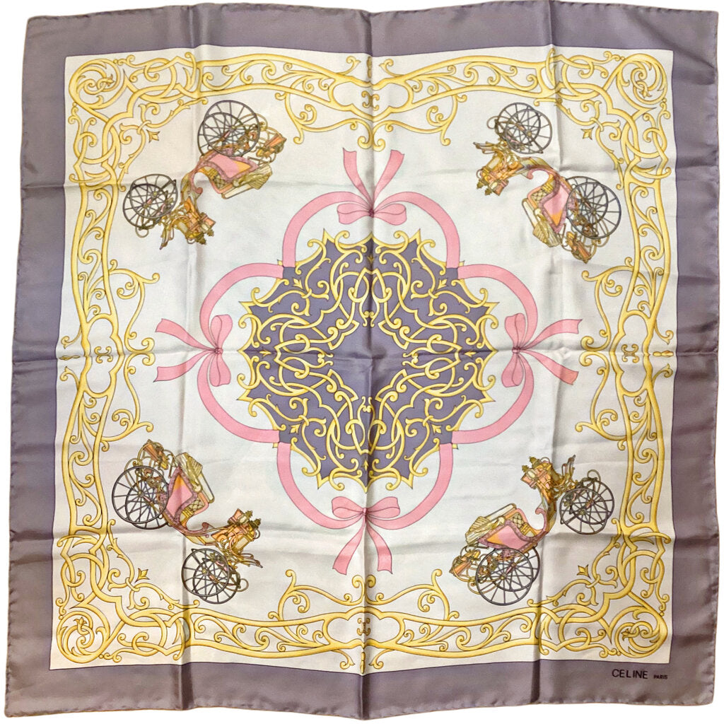 Celine Gray & Pink Silk Scarf (Orig. $575)