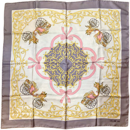 Celine Gray & Pink Silk Scarf (Orig. $575)