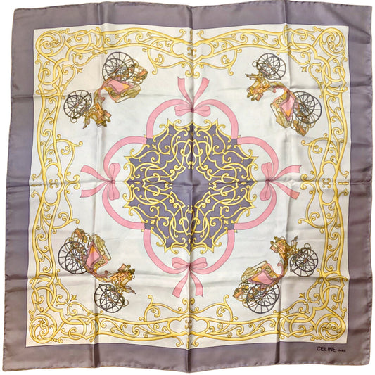 Celine Gray & Pink Silk Scarf (Orig. $575)
