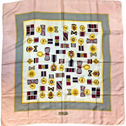 Burberry Pink & Gray Silk Scarf (Orig. $545)