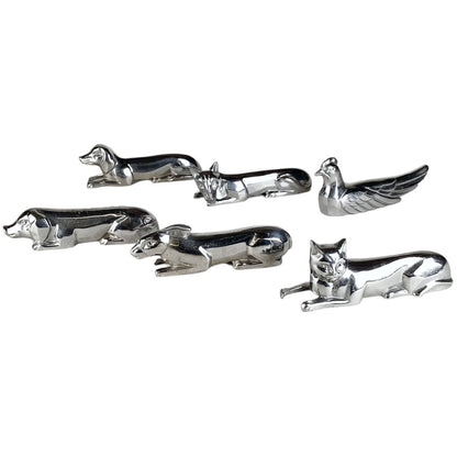 French Deco Nickel Plated Knife Rest Set in Box. c.1930's