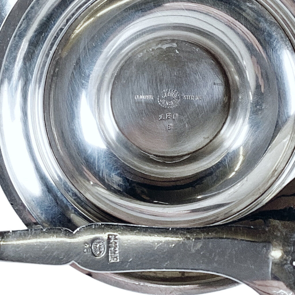 Jenson Sterling Hamered Sterling "Louvre" Bowl w Spoon