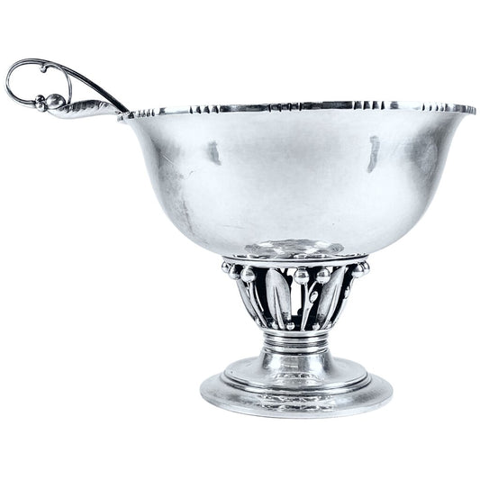 Jenson Sterling Hamered Sterling "Louvre" Bowl w Spoon