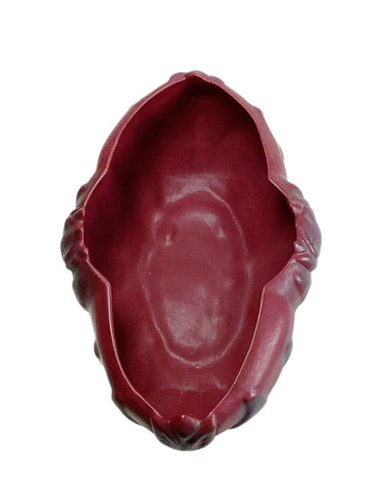 Vintrage Van Brittle Mulberry Tulip Bowl w Floral Frog