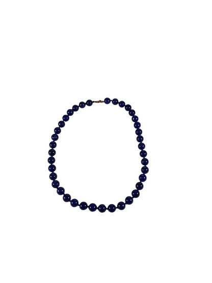 Lapis Beaded Necklace w 14KT Gold Clasp