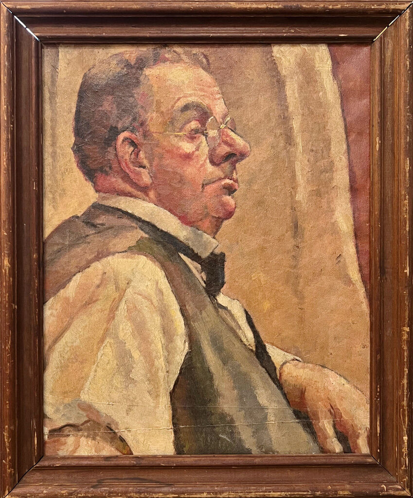 Contemplating Life. Oil on Canvas. American Early 20th C.