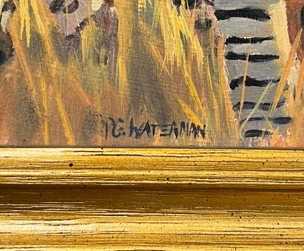 Paula Waterman. Zebras. Oil on Board.