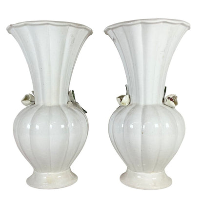 Magnolia Blossom Capodimonte Vases (Pair)