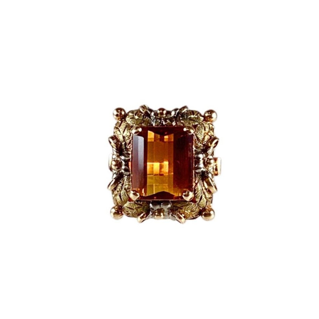 18Kt Gold & Citrine 1950's Ring