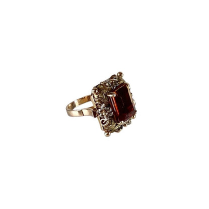 18Kt Gold & Citrine 1950's Ring