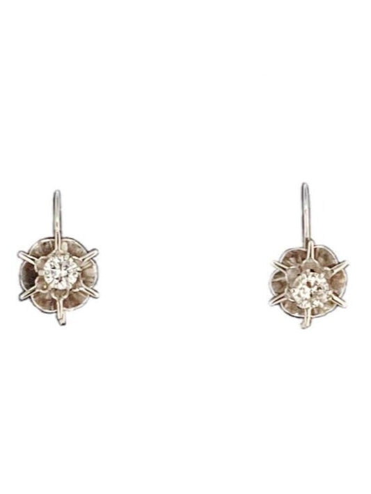 14Kt White Gold & Diamond Earrings
