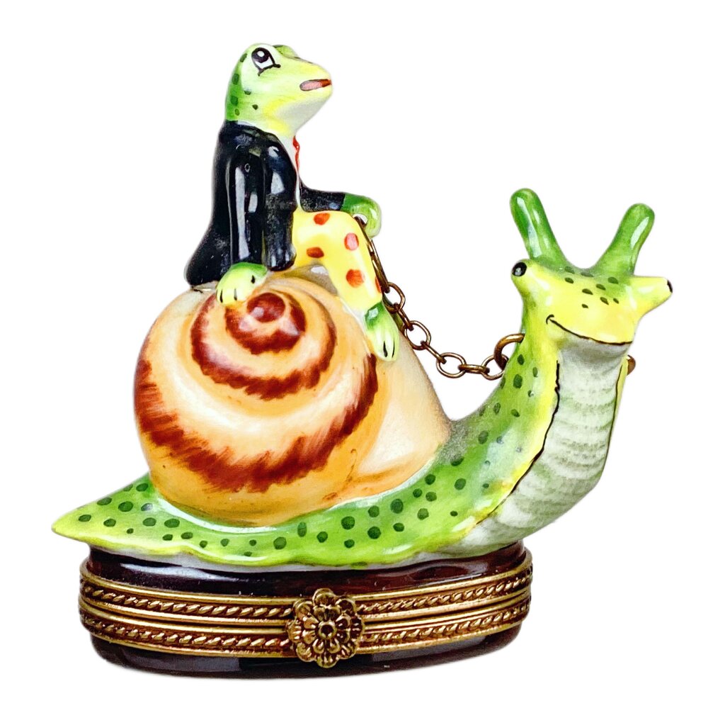 Limoges Frog Adventurer Hand Painted Box