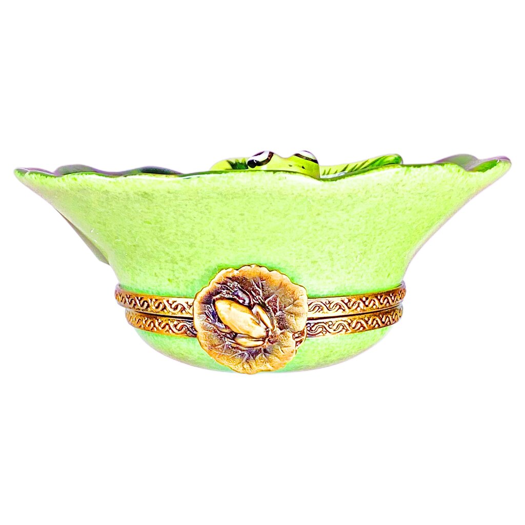 Limoges Frog on a Lily Pad Hand Painted Box