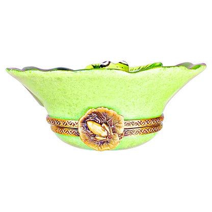 Limoges Frog on a Lily Pad Hand Painted Box