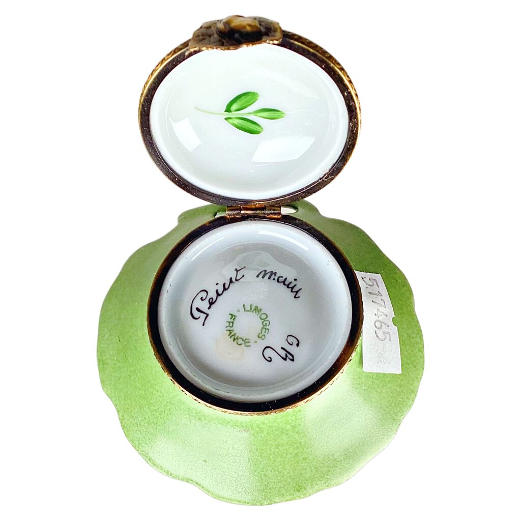 Limoges Frog on a Lily Pad Hand Painted Box