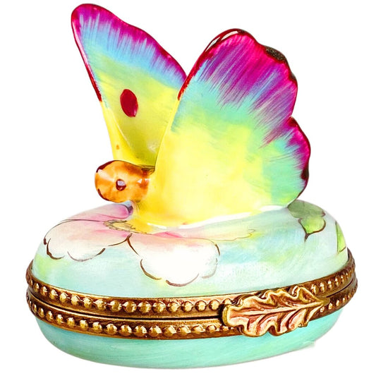 Limoges Butterfly Hand Painted Box