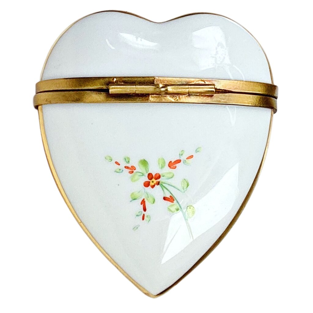 Limoges Heart Envelope Hand Painted Box